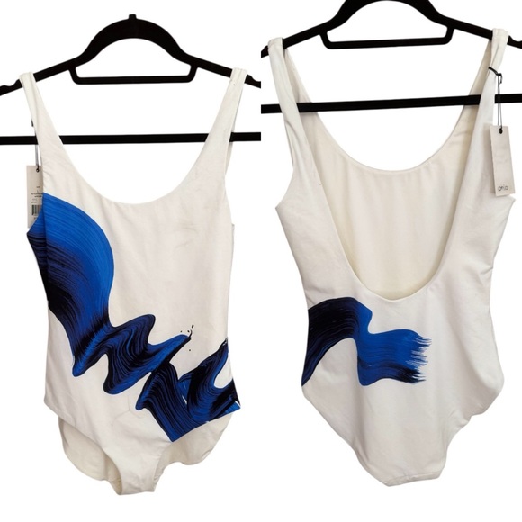 Onia Other - Onia Kelly Scoop Neck Electric Current White One-Piece Swimsuit